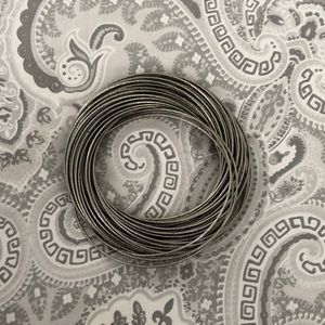 stacked silver bangle bracelet in one